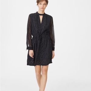 NEW, Club Monaco Quanni Wrap Midi Dress, Black & White Abstract